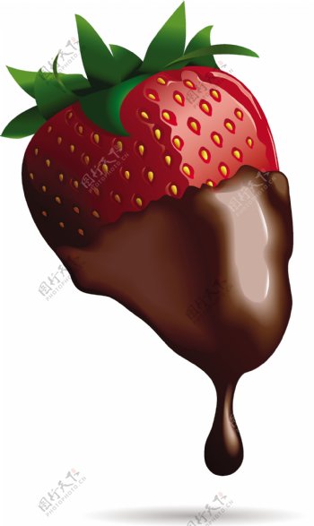 矢量香浓巧克力草莓素材