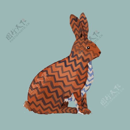 印花矢量图卡通动物兔子花纹填充免费素材