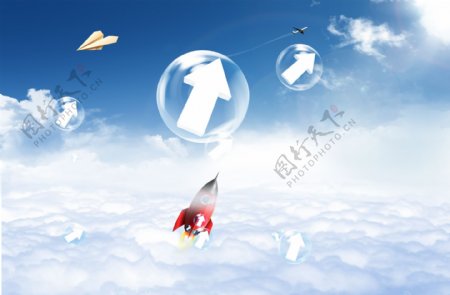 火箭云海图片