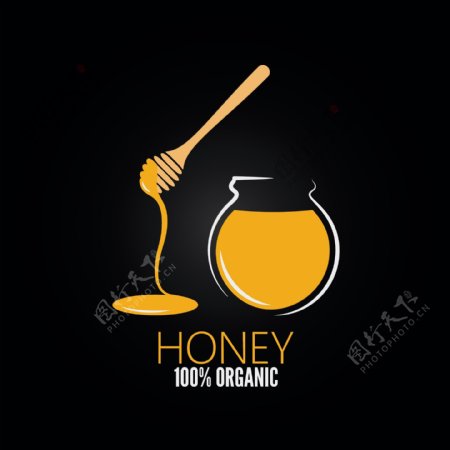 创意食品蜂蜜插画矢量图