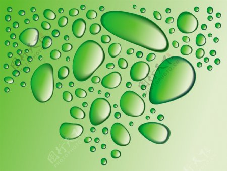 矢量绿色水泡动感素材