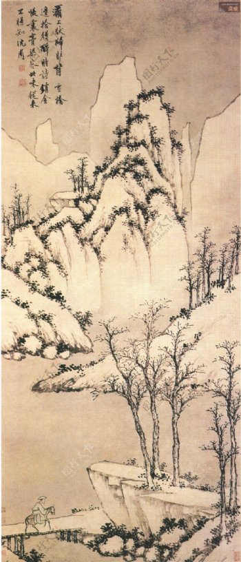 灞桥风雪图纸本纵153厘米横649厘米天津艺术博物馆藏.jpg图片