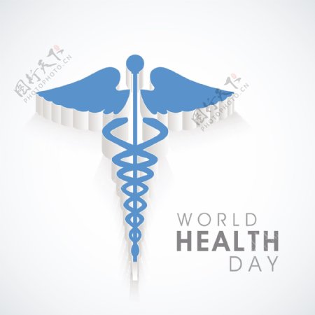 摘要世界卫生日的概念灰色背景医学符号