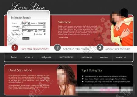 大气婚恋交友类型网页CSS模板