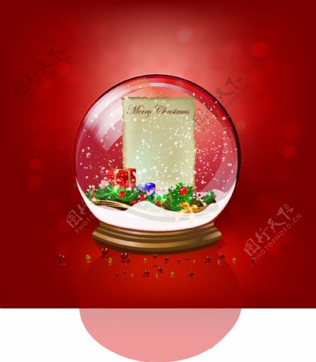 圣诞节水晶球矢量素材