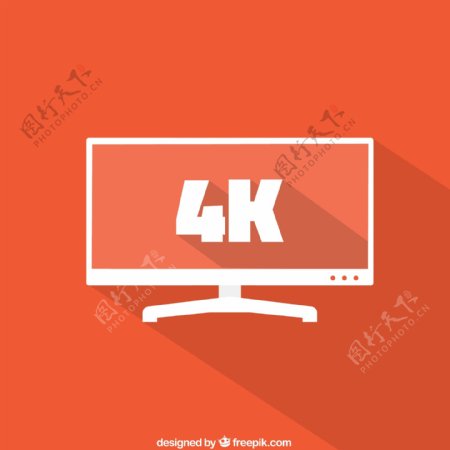 扁平化4K电视设计矢量素材