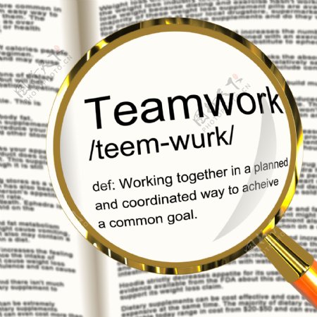 团队的定义放大显示共同努力和合作