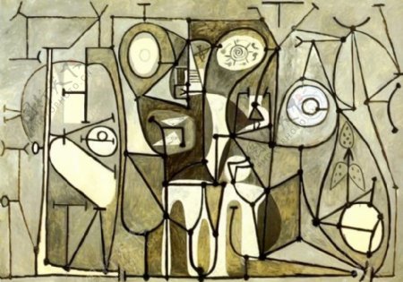 1948Lacuisine西班牙画家巴勃罗毕加索抽象油画人物人体油画装饰画
