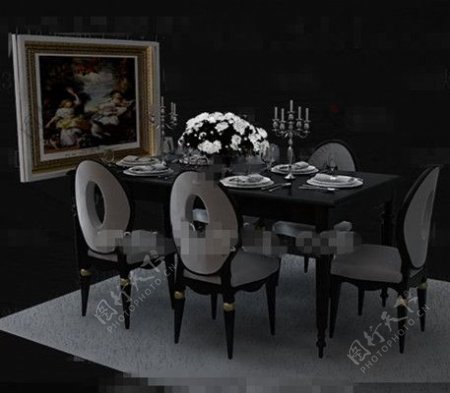 现代简约的灰色餐桌
