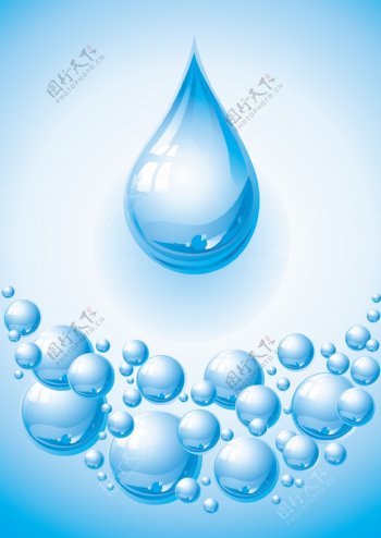 质感水滴水泡矢量素材
