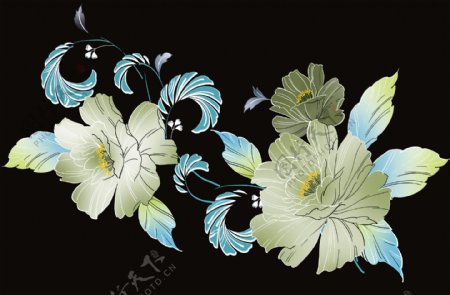 位图植物图案写意花卉花朵栀子花免费素材