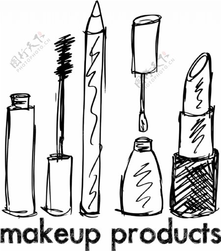 化妆产品插画矢量图