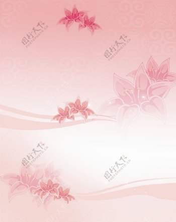 粉色浪漫百合花簇