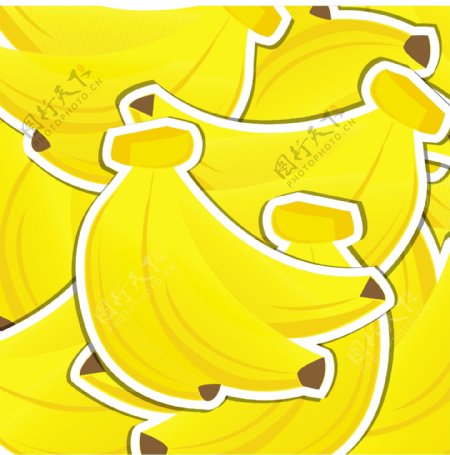 香蕉贴纸背景卡矢量格式