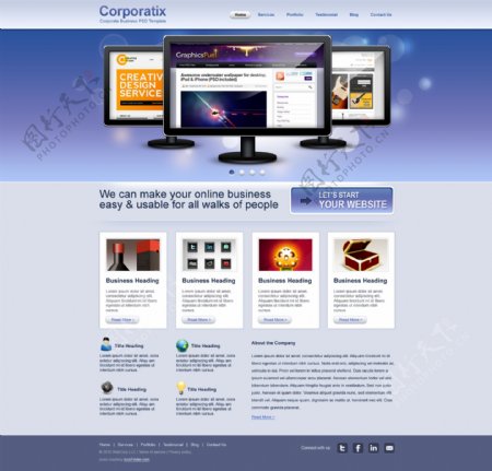 欧美风格类网页模板图片