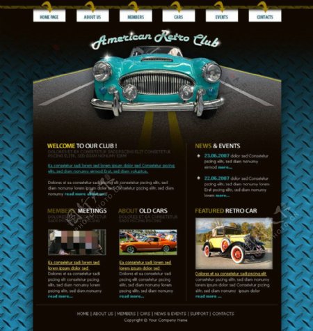 赛车俱乐部网页psd模板
