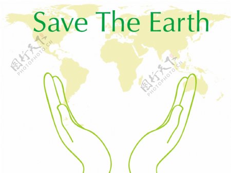 全球绿色环保概念之间的两个手