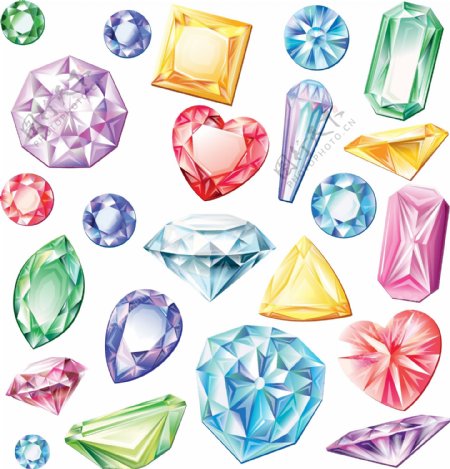 彩色钻石设计矢量