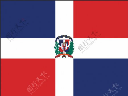矢量多明尼加共和国国旗