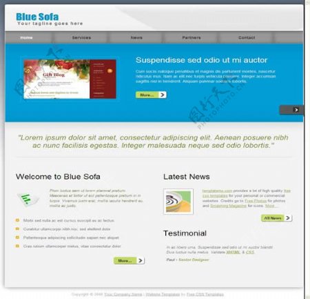 国外蓝色简易创意网站模板