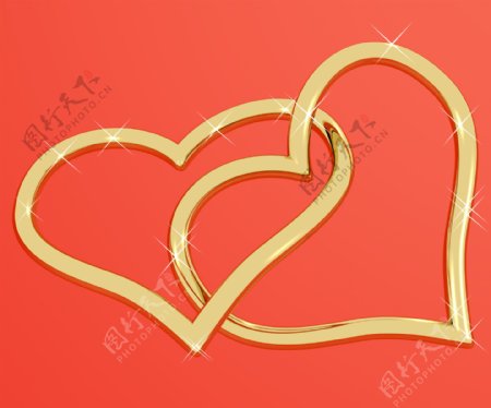 金心形代表爱与浪漫的戒指