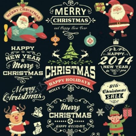 圣诞标签圣诞字体图片