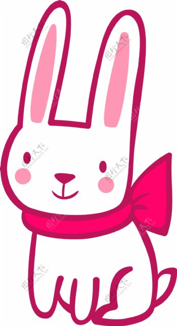 卡通粉红小兔