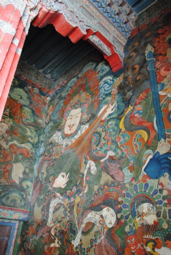 布达拉宫的彩绘