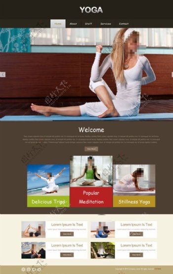 瑜伽健身会馆网站模板图片