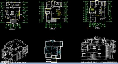 全套別墅圖紙圖片