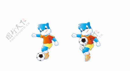 蓝猫踢足球图片