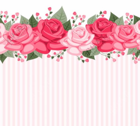 彩色玫瑰花条纹背景图片