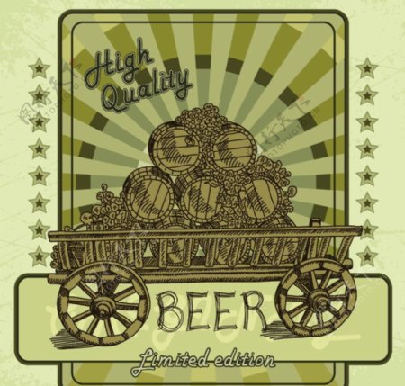 复古啤酒标签图片