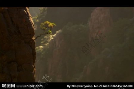 悬崖风景画视频素材