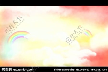 云雾彩虹背景视频素材