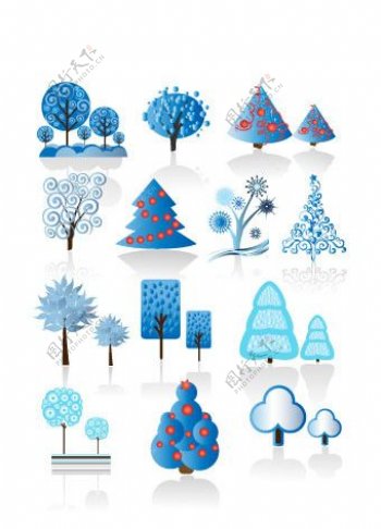 树木插图矢量素材图片