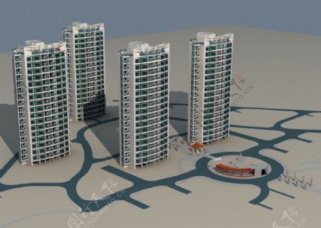 建筑3D模型图片