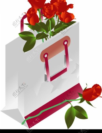 包装袋及玫瑰花图片