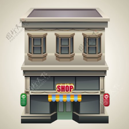 商店建筑建筑模型别图片