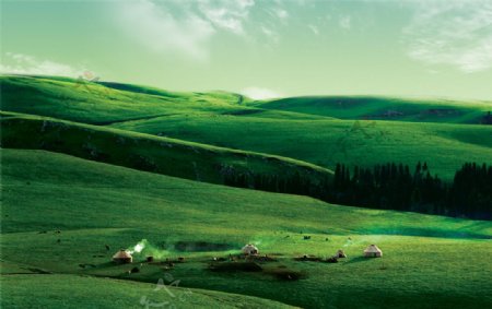 绿色草原是家乡分层不细实际像素模糊图片