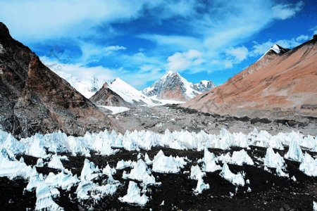 绒布冰川图片