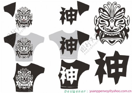 tshirtT恤印花時尚潮流神鬼宗教日本服装图案图片