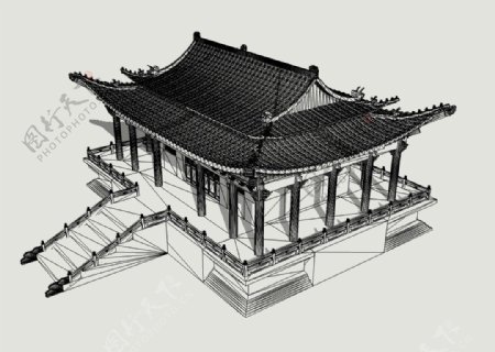 庙宇3D模型图片