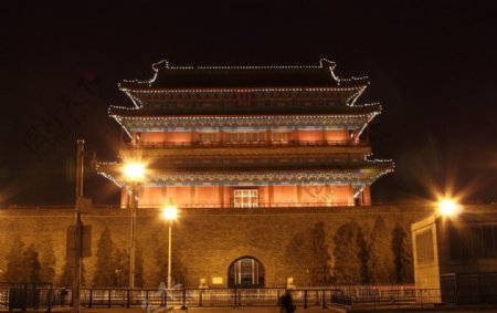 北京正阳门夜景图片