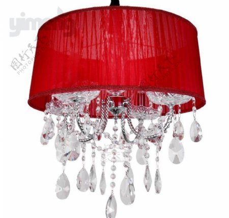 红色水晶3d吊灯模型图片