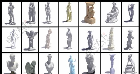 3D人物雕像模型集图片