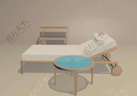 折叠床模型3D模型图片