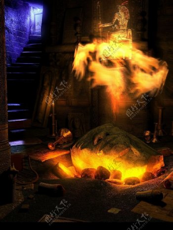 火与光的诠释法老复活3D效果图含贴图图片