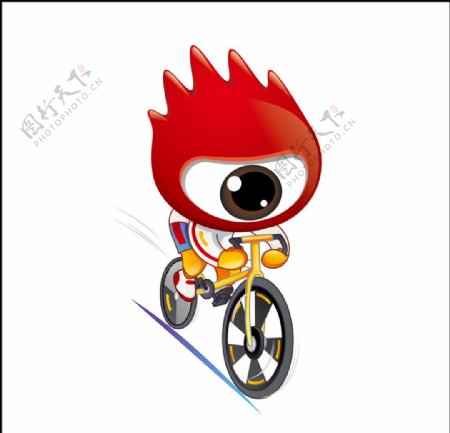 2008北京奥运男子自行车小浪人矢量素材图片