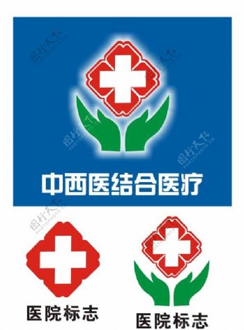 中西医结合医疗标志医院标志图片